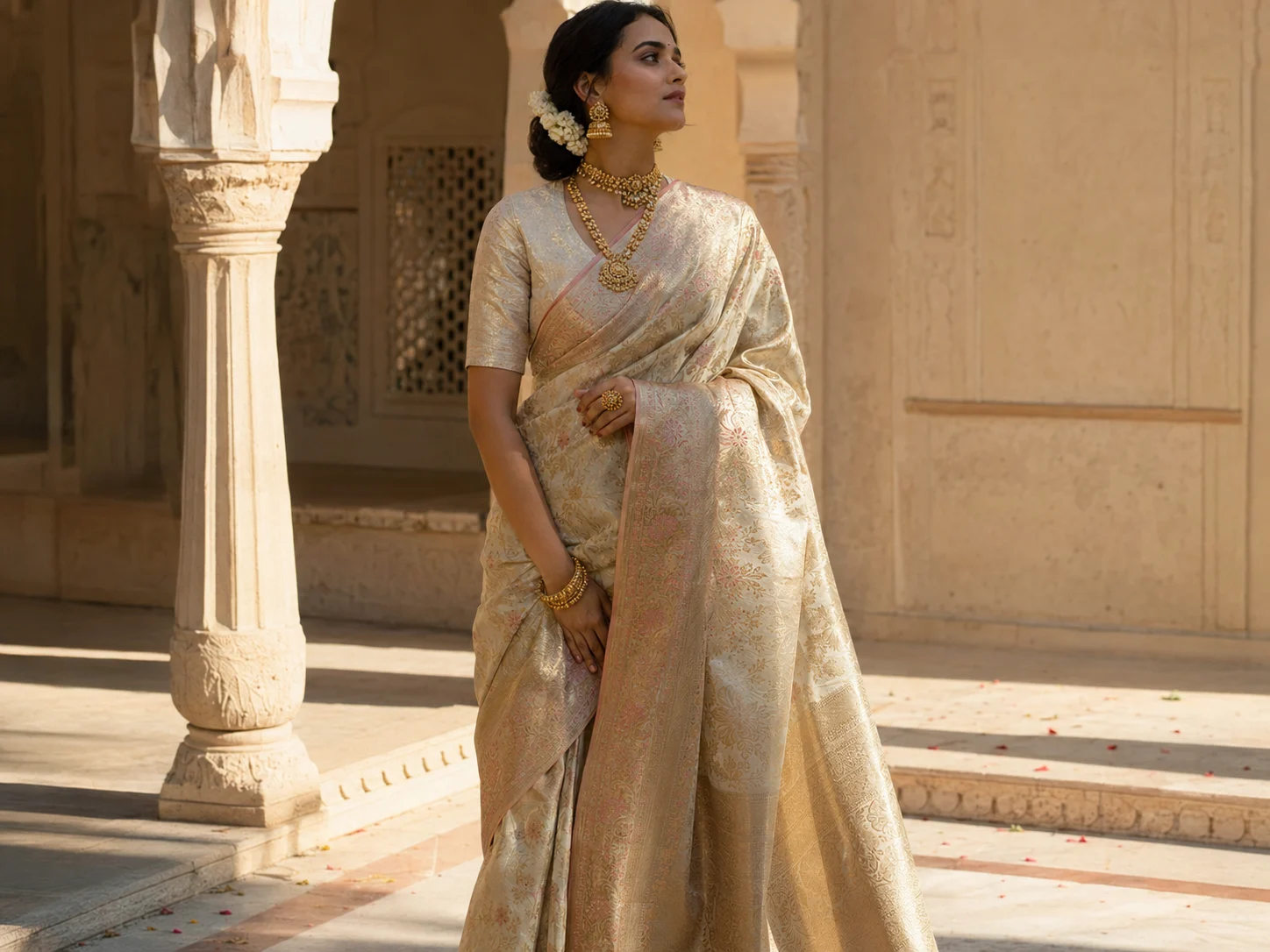 Discover handcrafted Banarasi sarees and suits for weddings, celebrations and gifting
