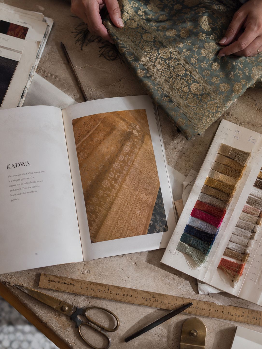 Premium Banarasi saree catalog display showcase
