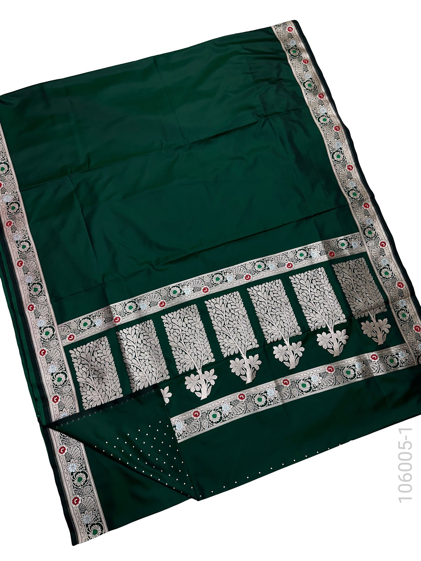 Mashru Silk Resham and Zari Designer Border Work Banarasi Saree fabric close-up