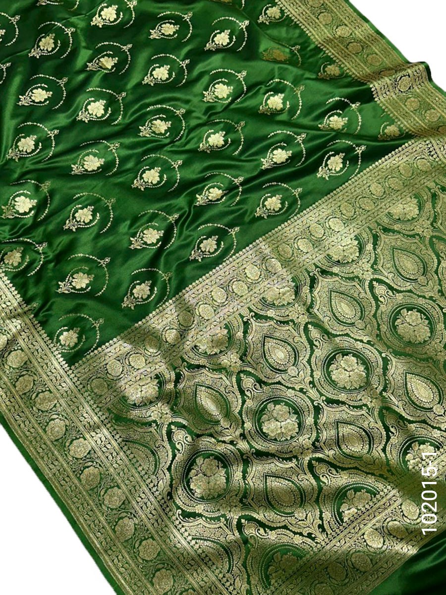 Mashru Silk Zari Work Jaal Banarasi Saree fabric close-up