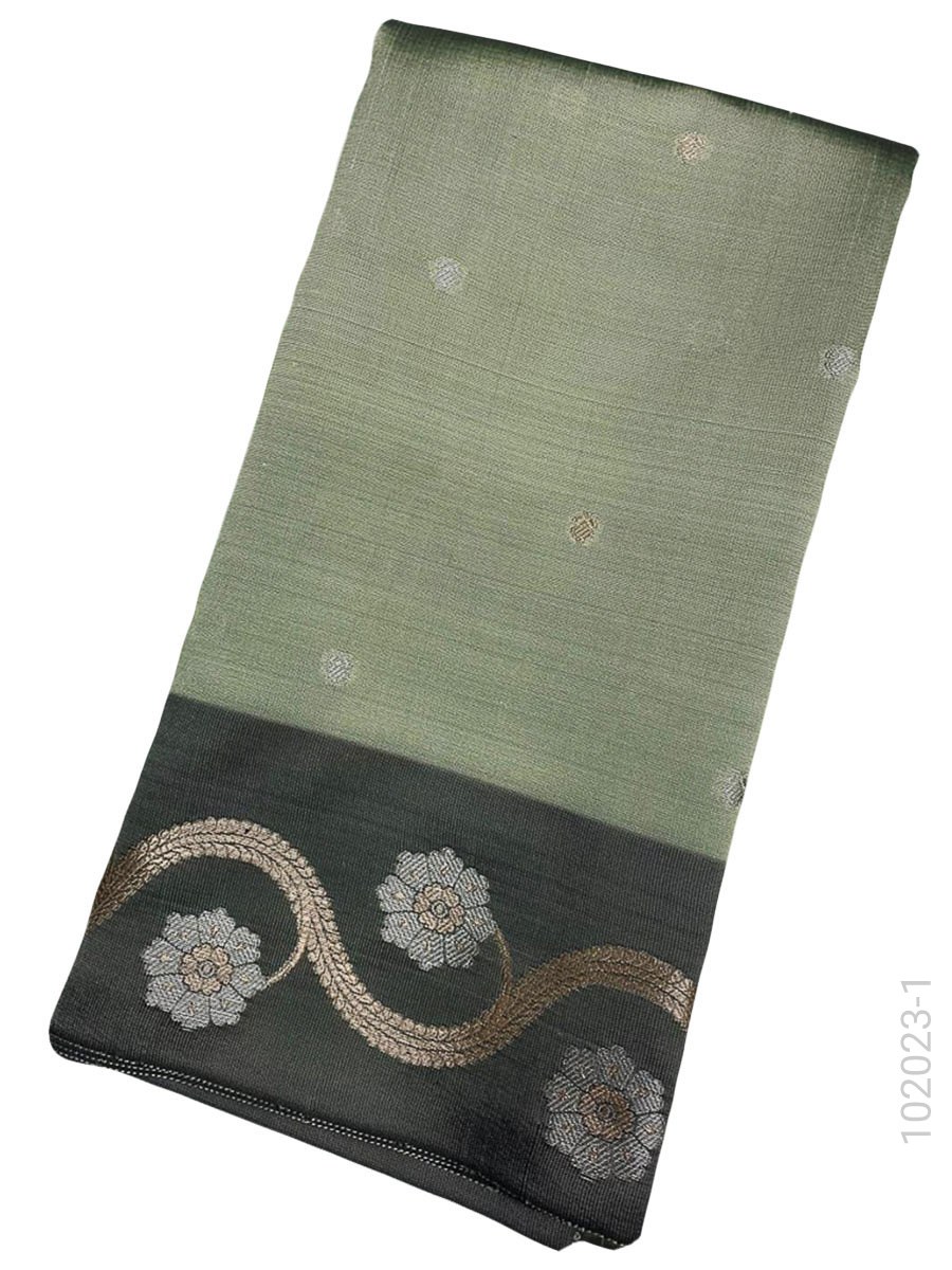 Katan Silk Zari Work Designer Banarasi Saree fabric close-up