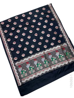 Mashru Silk Resham and Zari Alfi Buta Work Banarasi Saree view 2