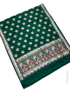 Mashru Silk Resham and Zari Alfi Buta Work Banarasi Saree view 4