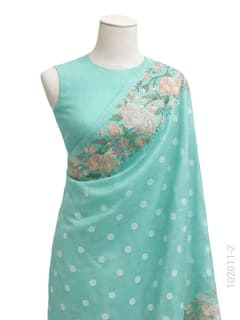 Kora Organza Embroidery Work Designer Banarasi Saree view 3
