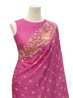Kora Organza Embroidery Work Designer Banarasi Saree view 2