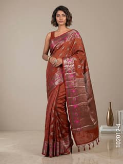 Soft Silk Resham and Zari Work Buta Banarasi Saree view 5