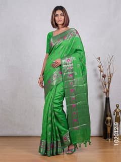 Soft Silk Resham and Zari Work Buta Banarasi Saree view 10