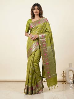 Soft Silk Resham and Zari Work Buta Banarasi Saree view 9