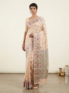 Soft Silk Resham and Zari Work Buta Banarasi Saree view 8