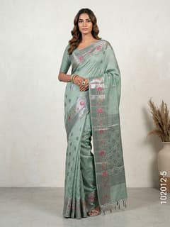 Soft Silk Resham and Zari Work Buta Banarasi Saree view 6