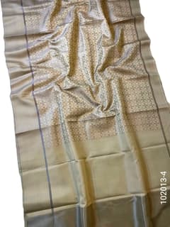 Art Silk Zari Work Jamdani Banarasi Saree view 5