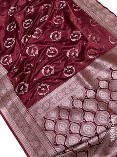 Mashru Silk Zari Work Designer Banarasi Saree view 4