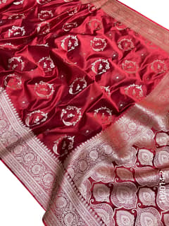 Mashru Silk Zari Work Designer Banarasi Saree view 3
