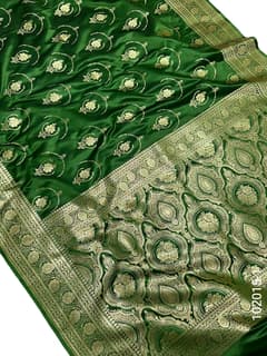 Mashru Silk Zari Work Jaal Banarasi Saree view 2