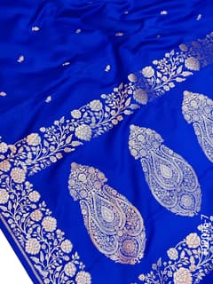 Mashru Silk Zari Work Buti Banarasi Saree view 7
