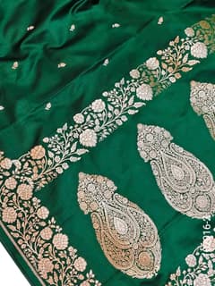 Mashru Silk Zari Work Buti Banarasi Saree view 3