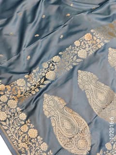 Mashru Silk Zari Work Buti Banarasi Saree view 6