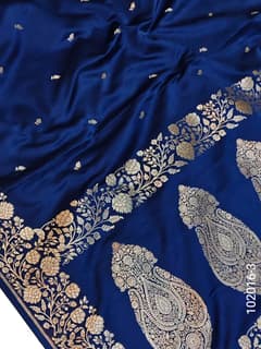 Mashru Silk Zari Work Buti Banarasi Saree view 4