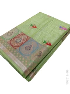 Mashru Silk Resham and Zari Work Designer Banarasi Saree view 11