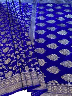 Katan Silk Zari Work Jaal Banarasi Saree view 2