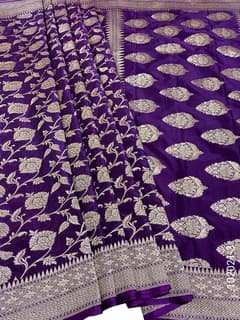 Katan Silk Zari Work Jaal Banarasi Saree view 4