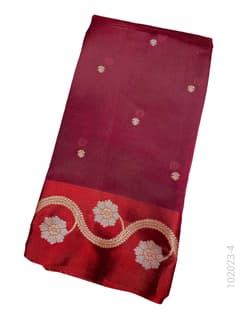 Katan Silk Zari Work Designer Banarasi Saree view 5