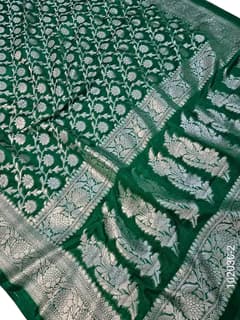 Katan Silk Zari Work Jaal Banarasi Saree view 3