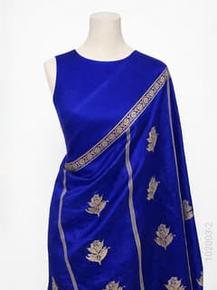 Soft Silk Zari Work Buta Banarasi Saree view 3