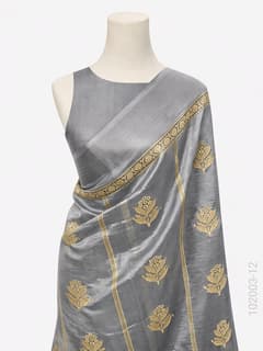 Soft Silk Zari Work Buta Banarasi Saree view 13