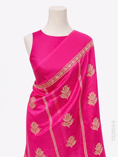 Soft Silk Zari Work Buta Banarasi Saree view 7
