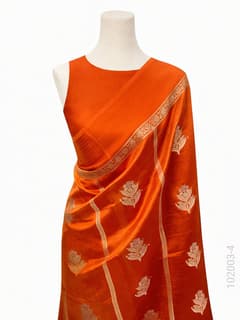 Soft Silk Zari Work Buta Banarasi Saree view 5