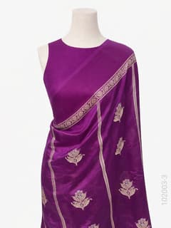 Soft Silk Zari Work Buta Banarasi Saree view 4
