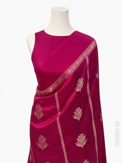 Soft Silk Zari Work Buta Banarasi Saree view 11