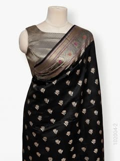 Soft Silk Resham and Zari Work Buti Banarasi Saree view 3