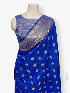 Soft Silk Resham and Zari Work Buti Banarasi Saree view 2