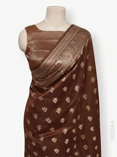 Soft Silk Resham and Zari Work Buti Banarasi Saree view 6