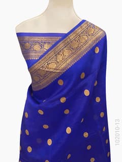 Kora Organza Zari Work Buta Banarasi Saree view 14