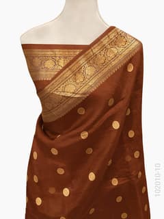 Kora Organza Zari Work Buta Banarasi Saree view 11