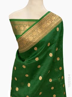 Kora Organza Zari Work Buta Banarasi Saree view 5