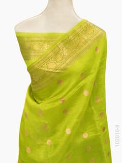 Kora Organza Zari Work Buta Banarasi Saree view 9