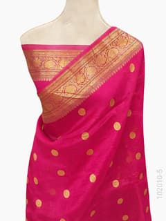 Kora Organza Zari Work Buta Banarasi Saree view 6