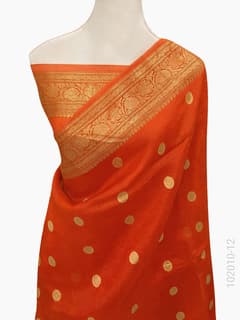 Kora Organza Zari Work Buta Banarasi Saree view 13