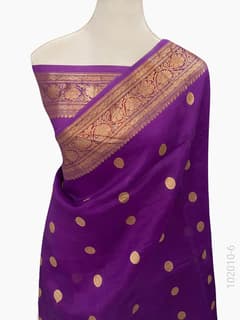 Kora Organza Zari Work Buta Banarasi Saree view 7