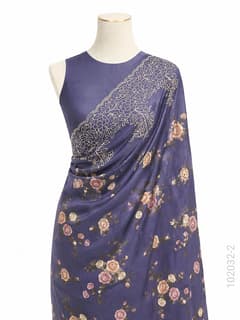 Kora Organza Embroidery Work Floral Banarasi Saree view 3