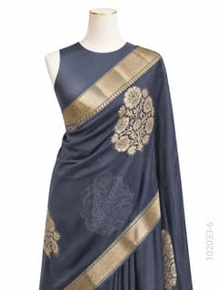 Kora Organza Zari Work Designer Banarasi Saree view 7