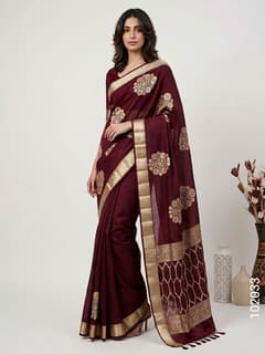 Kora Organza Zari Work Designer Banarasi Saree view 1