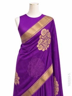 Kora Organza Zari Work Designer Banarasi Saree view 6