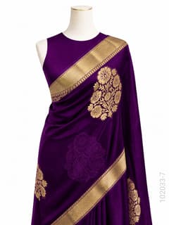 Kora Organza Zari Work Designer Banarasi Saree view 8
