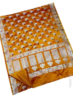 Mashru Silk Resham and Zari Jaal Work Banarasi Saree view 4