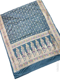 Mashru Silk Resham and Zari Jaal Work Banarasi Saree view 4